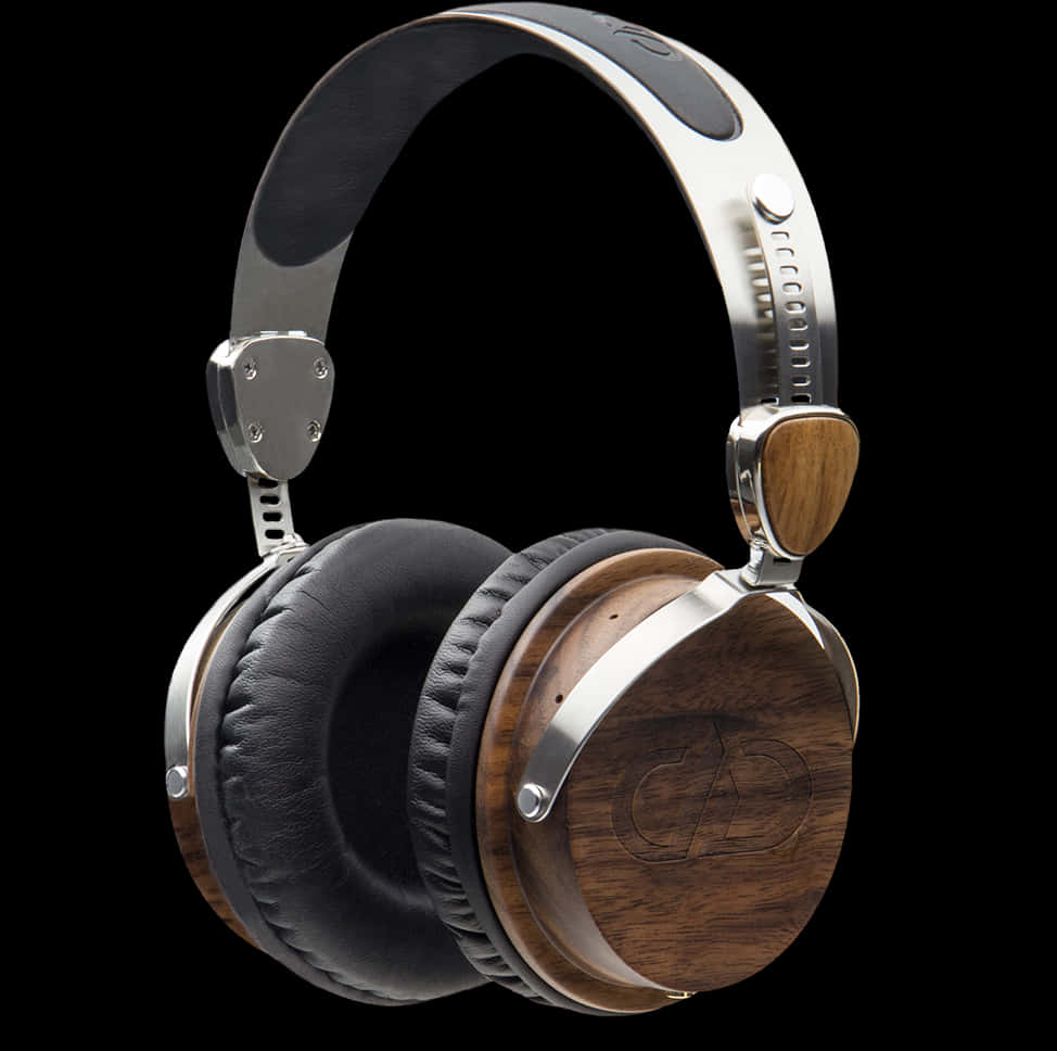 Luxury Wooden Headphones PNG