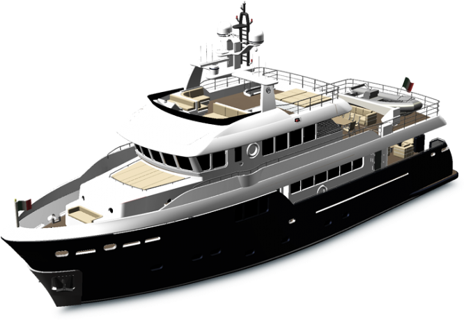 Luxury Yacht Isolated Rendering PNG