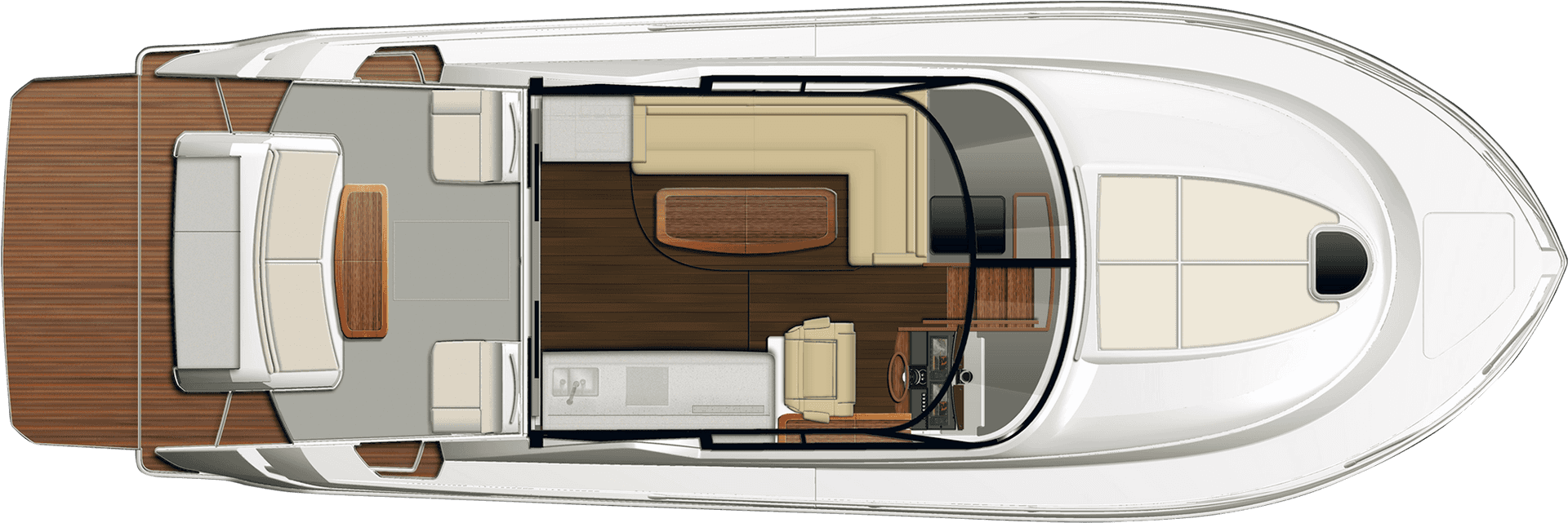 Luxury Yacht Top View Layout PNG