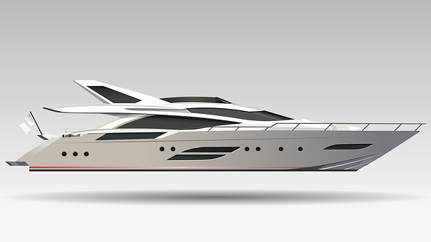 Luxury Yacht Vector Illustration PNG