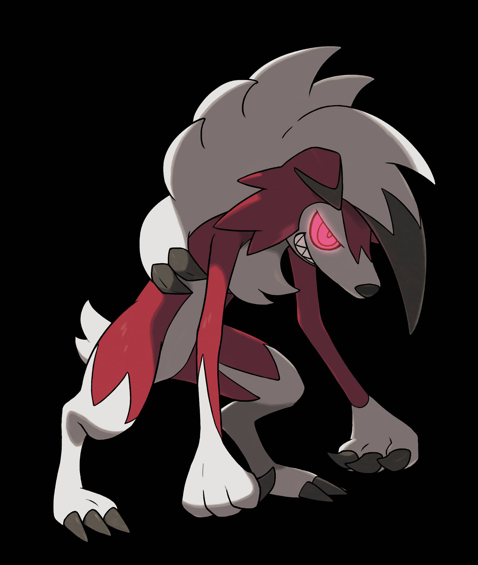 Lycanroc Midnight Angry Shadow Tapet Wallpaper