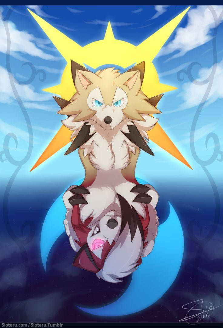 Lycanroc Two Forms Wallpaper