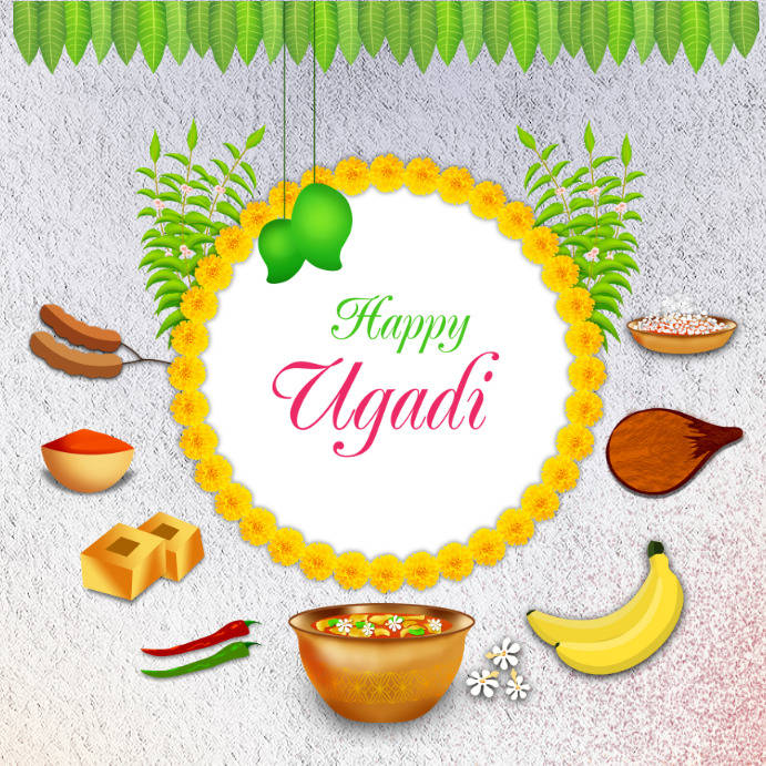 Lycklig Ugadi Gudi Padwa Festival Wallpaper