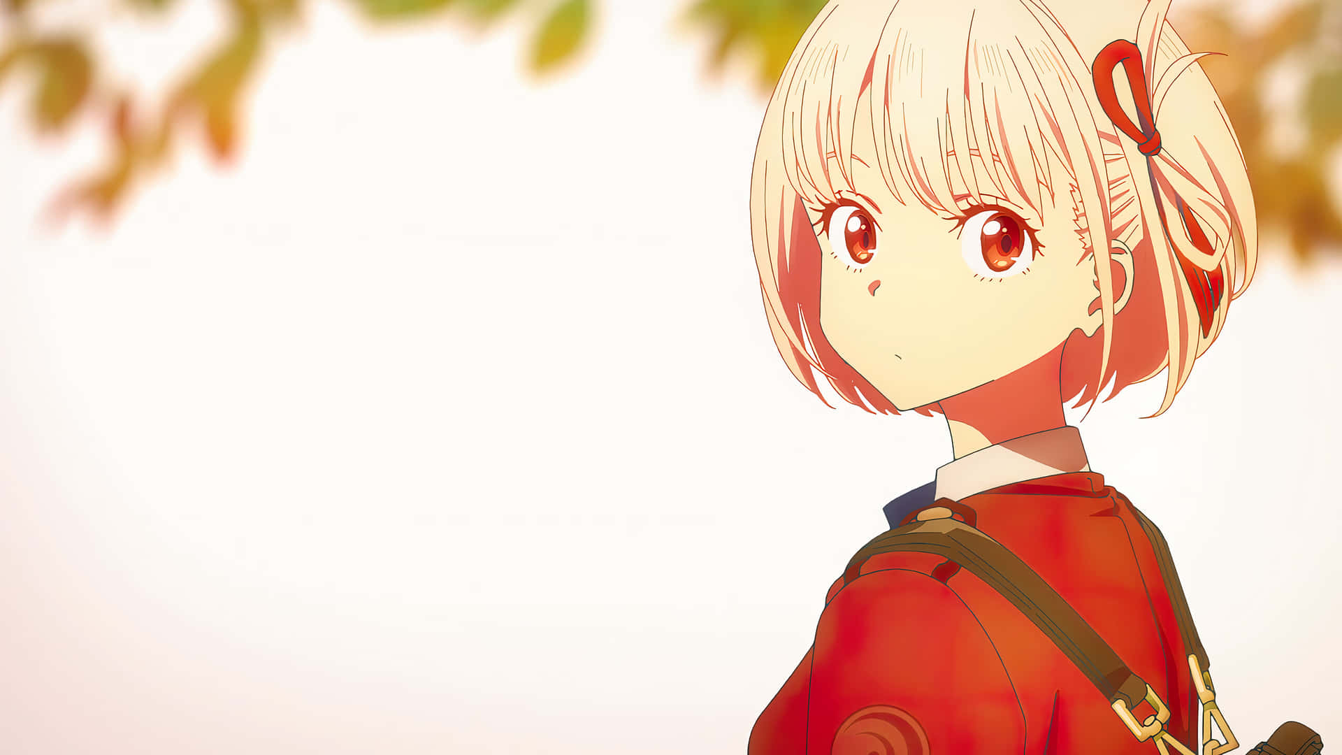 Lycoris Recoil Anime Girl Autumn Backdrop Wallpaper