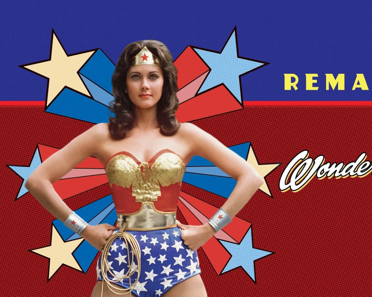 Lynda Carter Wonder Woman Pop Art Achtergrond