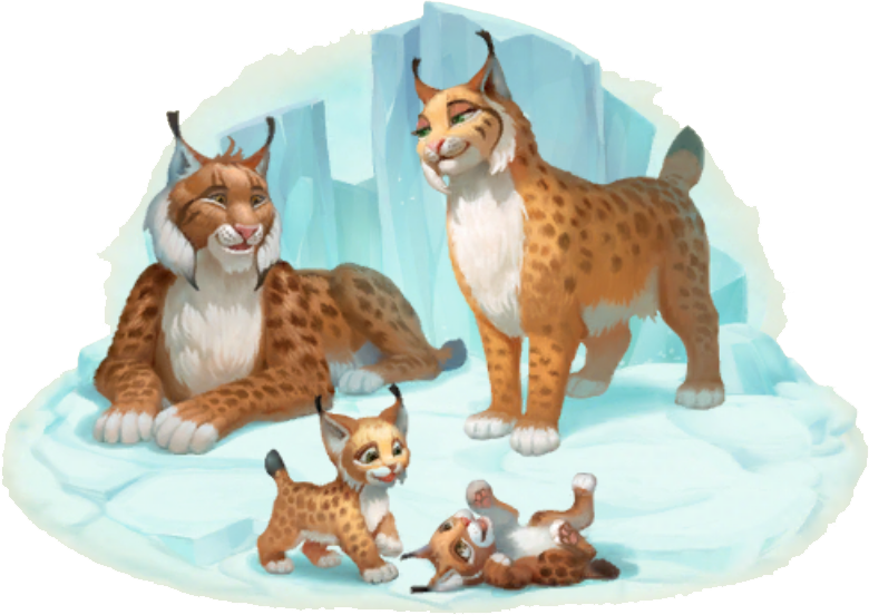 Lynx Family Illustration PNG