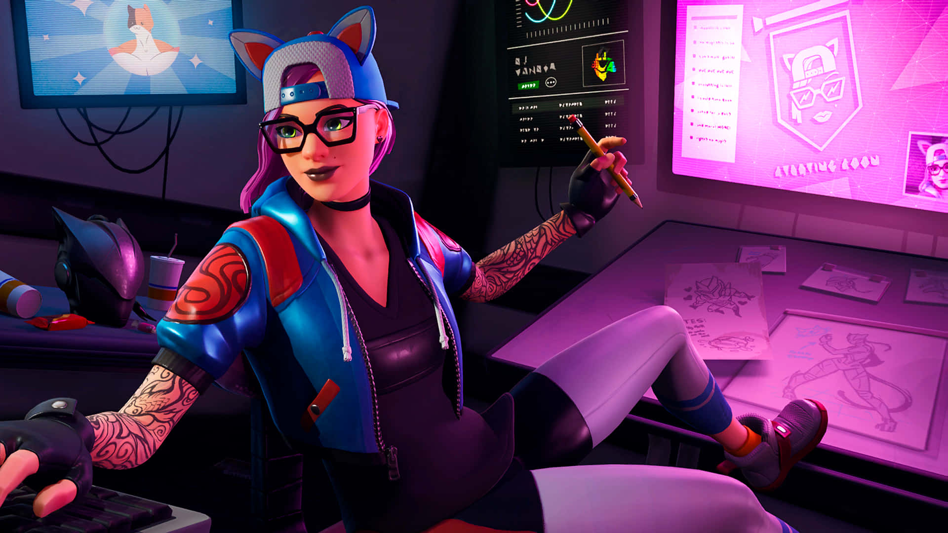 Join the Lynx Squad and rule the world of Fortnite. Wallpaper