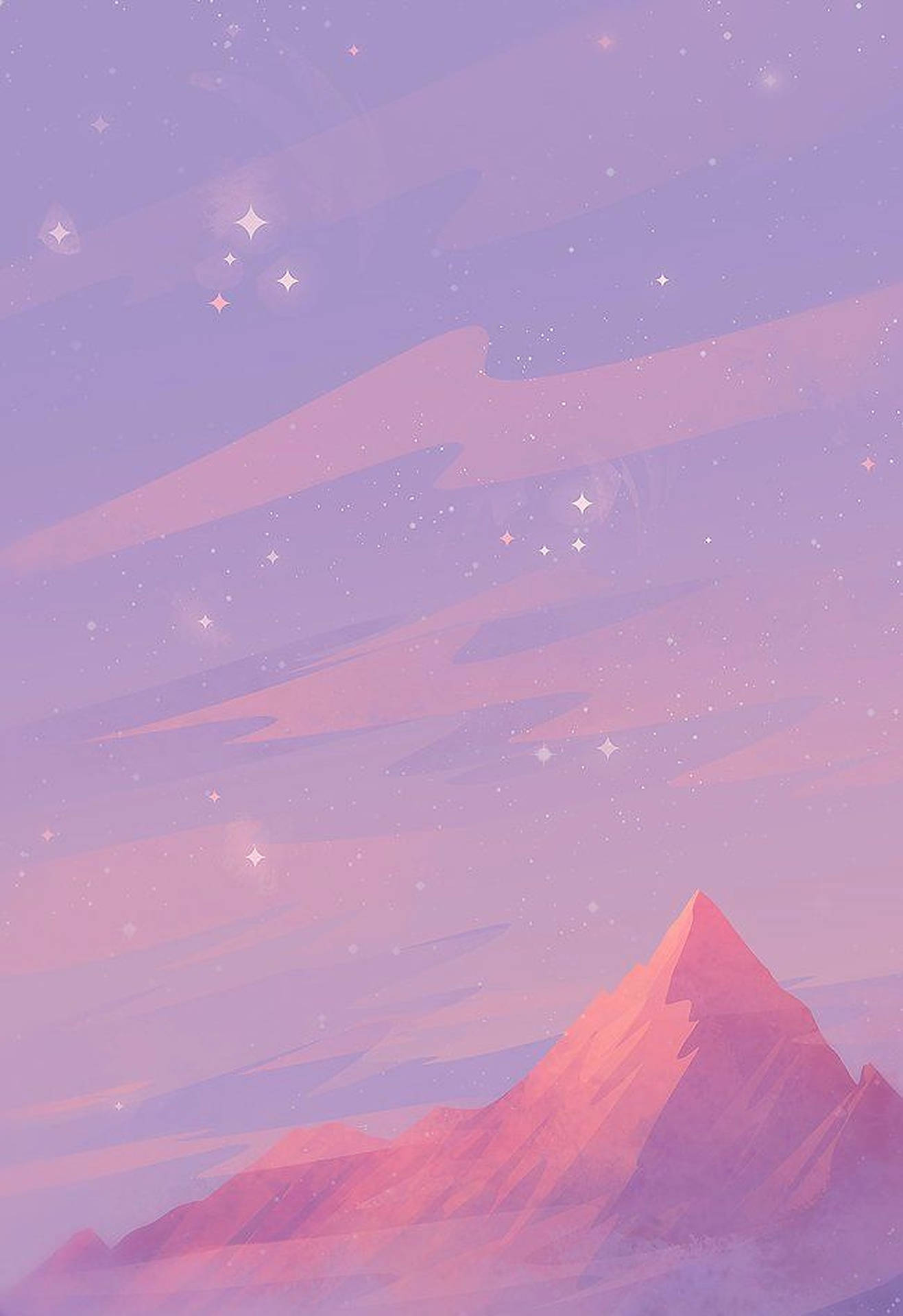 Lyserøde Bjerge På En Pastelbaggrund Wallpaper
