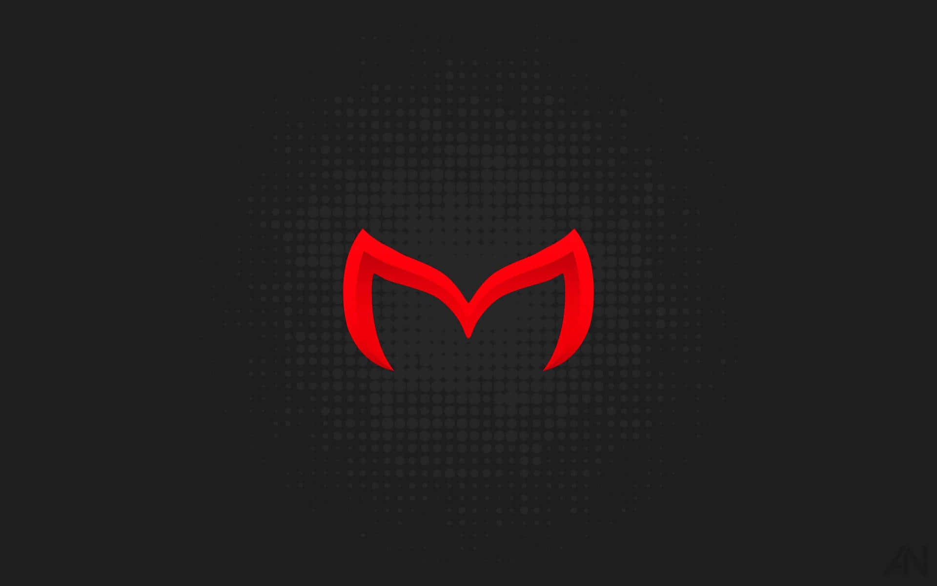 A Red Logo With A Black Background