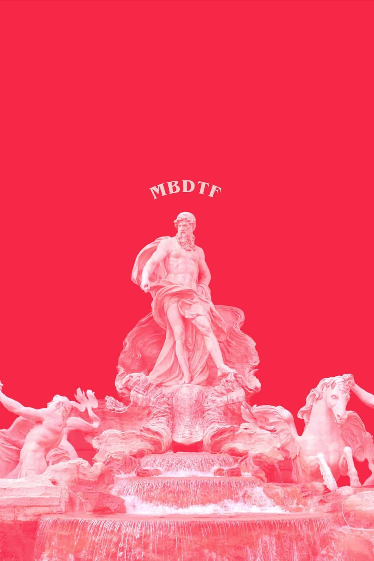 Download M B D T F Red Statue Fountain Wallpaper | Wallpapers.com