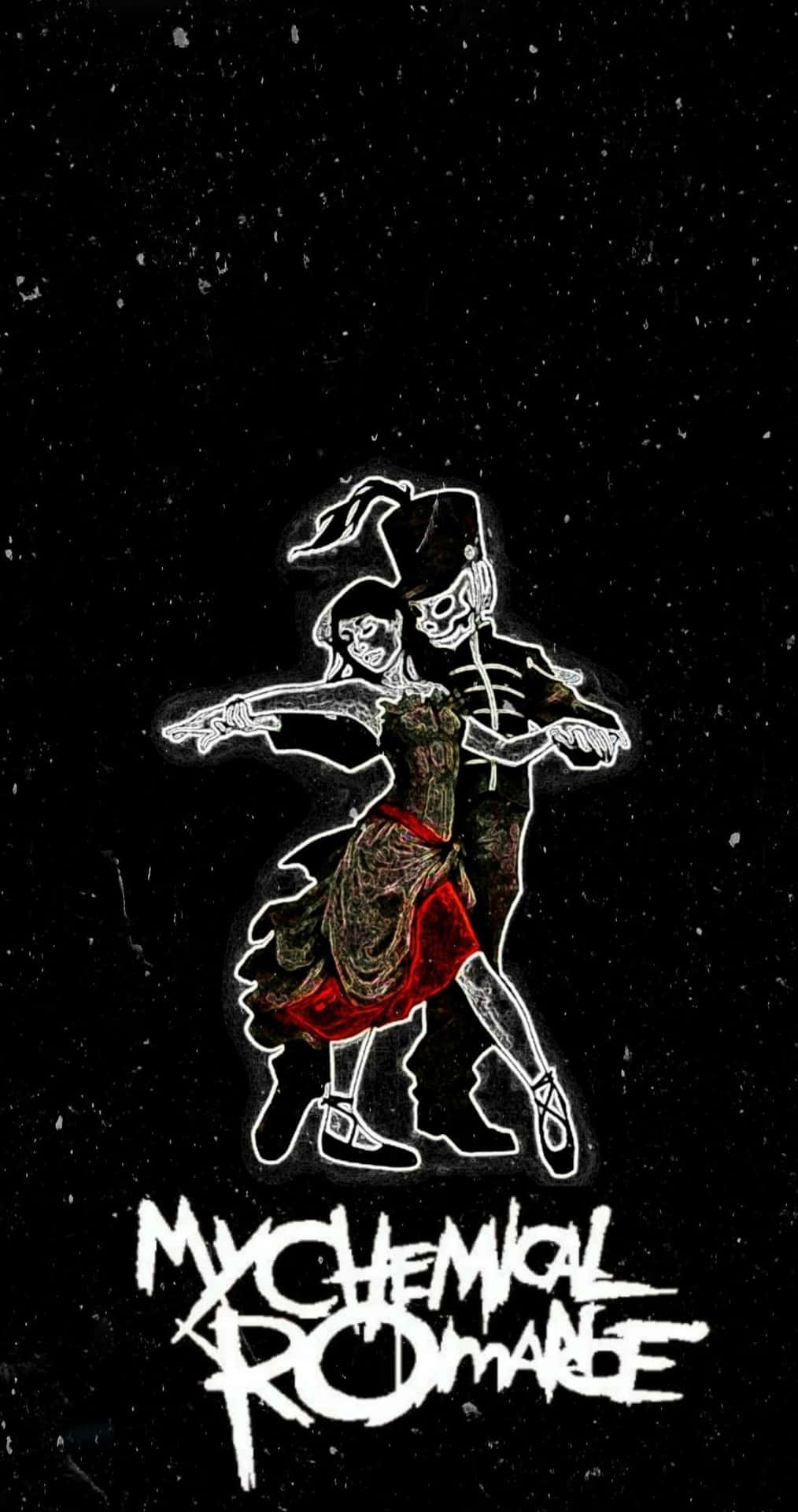 M C R Skeleton Dance Artwork Wallpaper