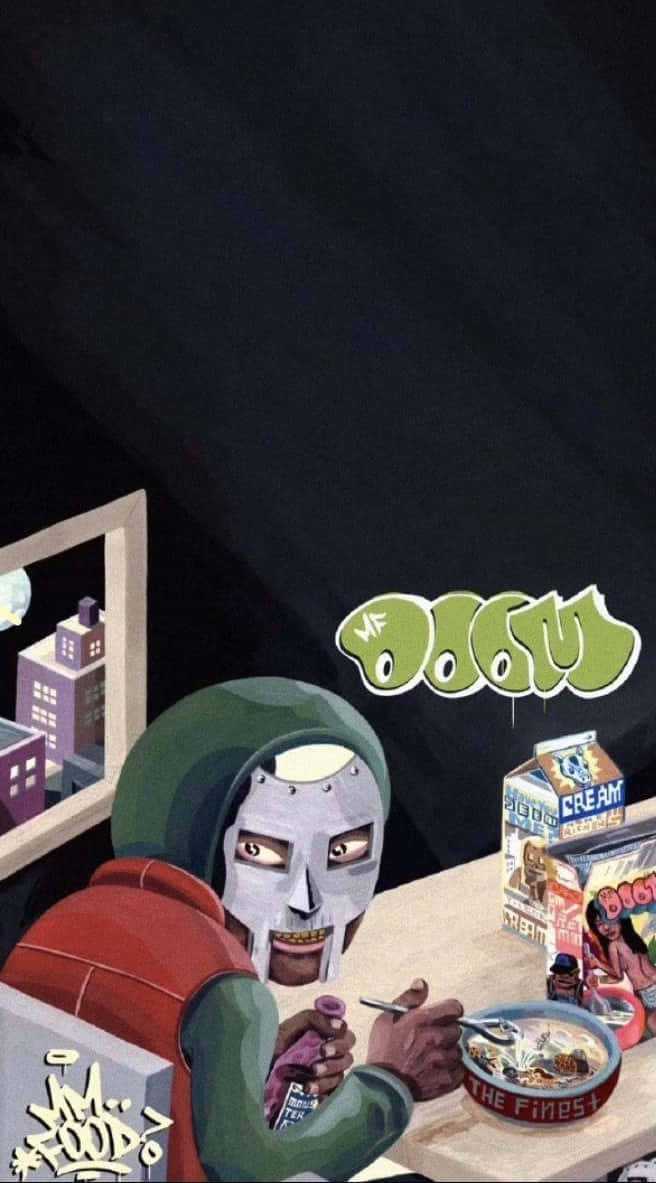 M F_ D O O M_ Animated_ Character_ Eating_ Cereal_i Phone_ Wallpaper Wallpaper