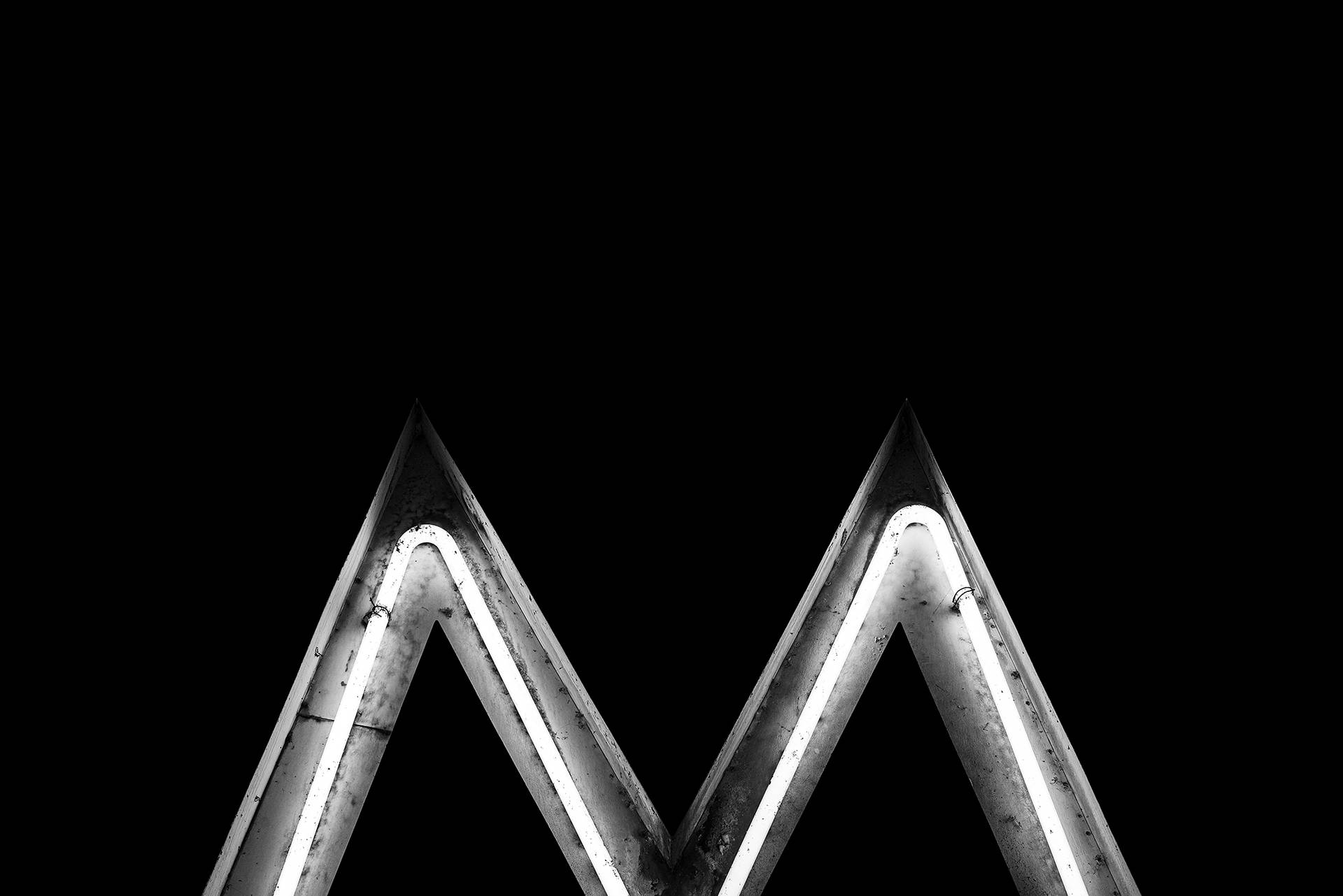 M Monogram White Neon Aesthetic Wallpaper