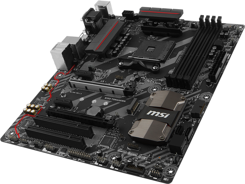M S I B350 Tomahawk Motherboard PNG