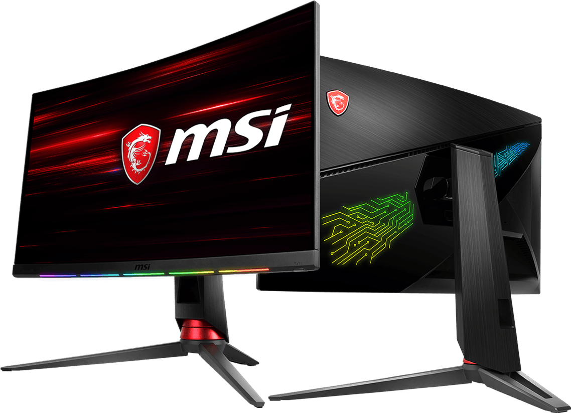 M S I Gaming Monitor Setup PNG