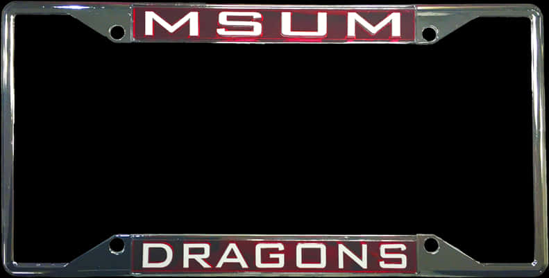 M S U M Dragons License Plate Frame PNG