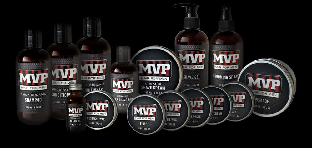 M V P Men Haircare Products Collection PNG