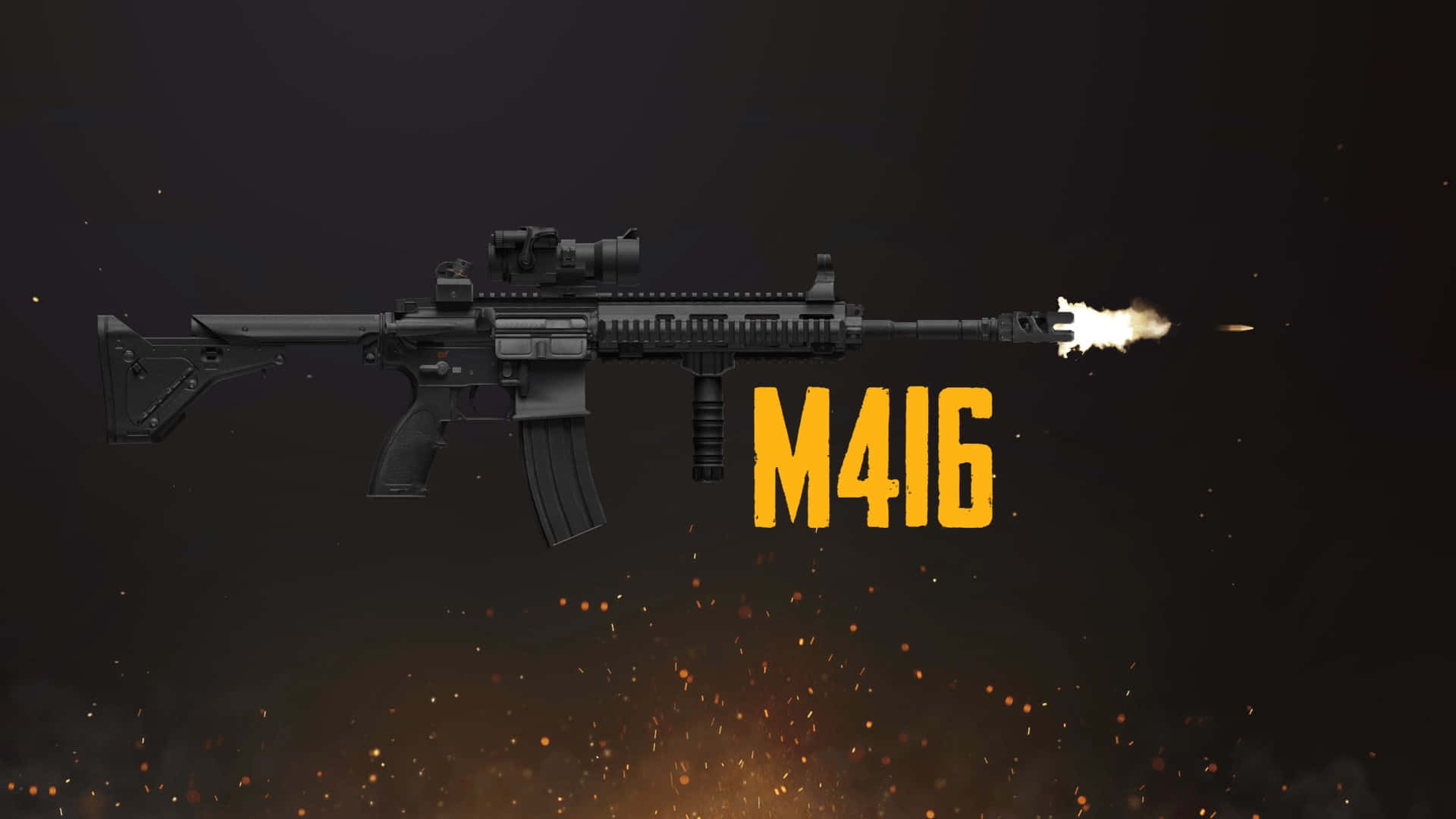 M416 Rifle Firing Sparks Wallpaper
