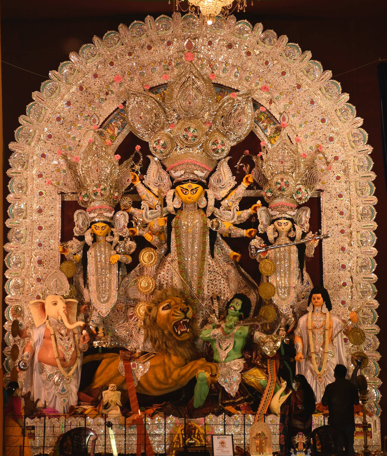 Maa Durga Vit Gudomsstaty Wallpaper