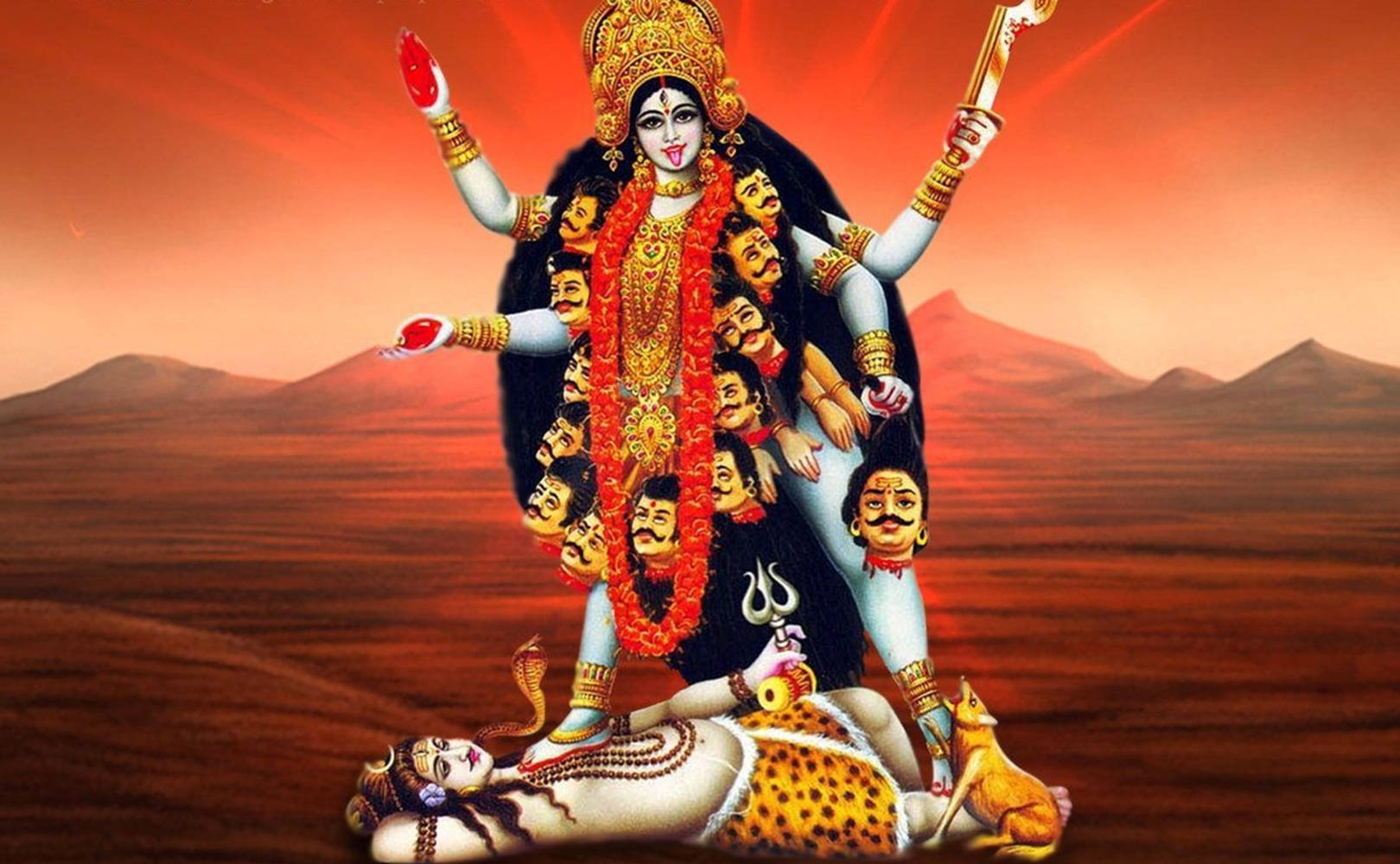 Maa Kali på Shiva Rød ørken. Wallpaper