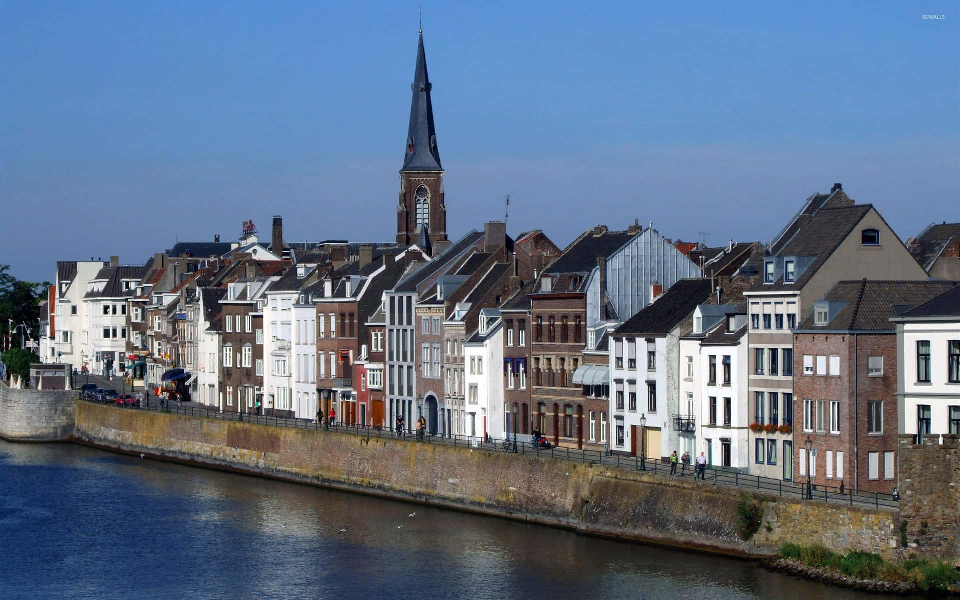 Maastricht Riverfront Architecture Wallpaper