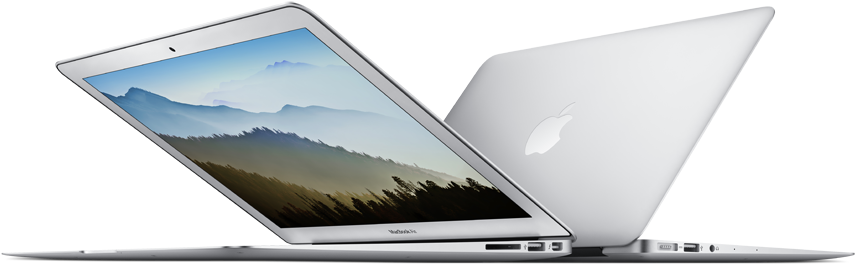 Mac Book Air Silver Openand Closed PNG