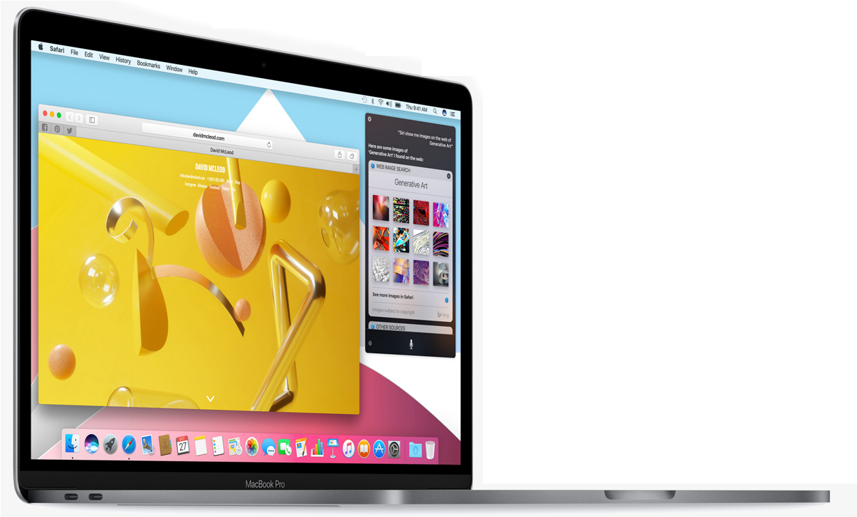 Mac Book Pro Dual Display Setup PNG