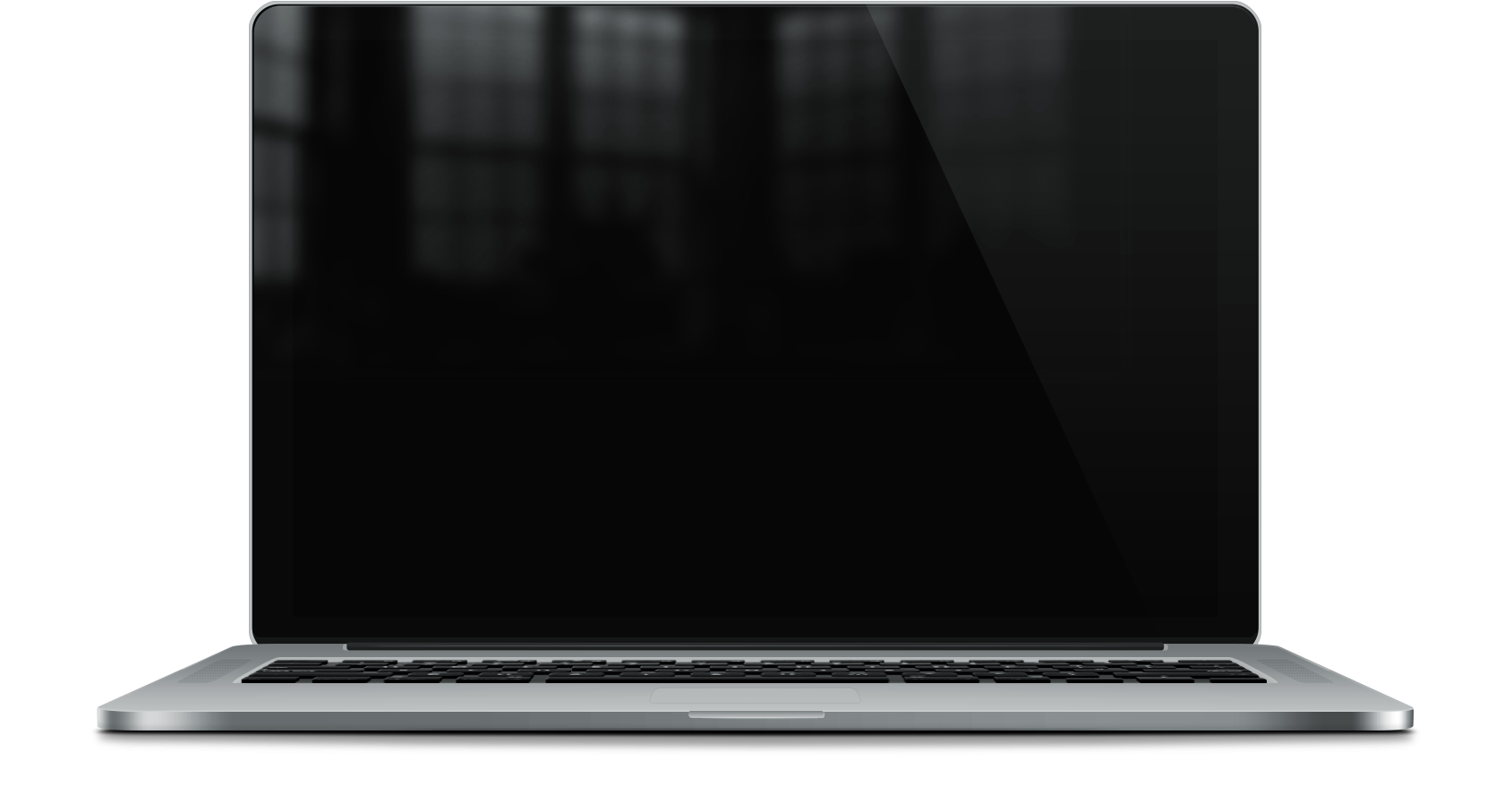 Mac Book Pro Silver Front View PNG