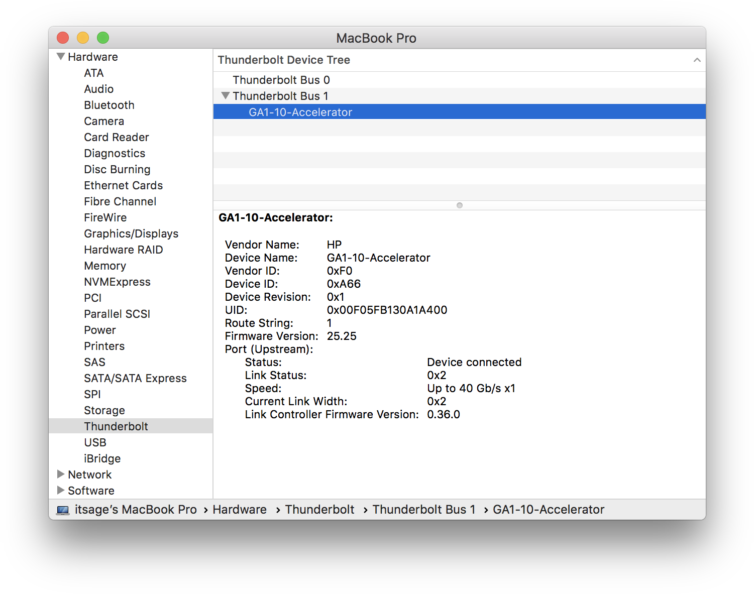 Mac Book Pro Thunderbolt Device Details PNG