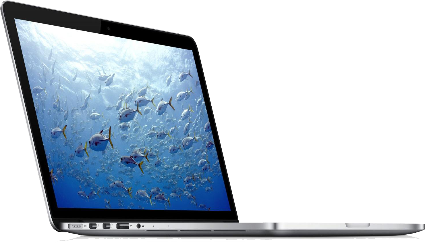 Mac Book Prowith Ocean Wallpaper PNG