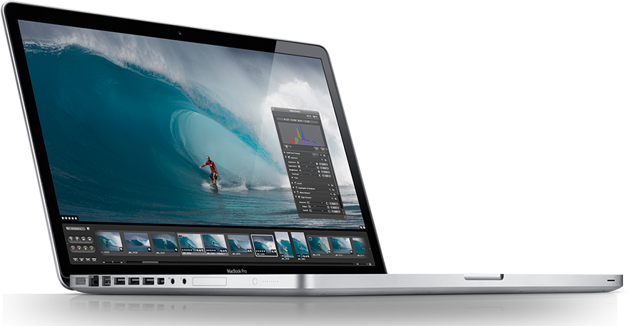 Mac Book Prowith Surfing Image Display PNG