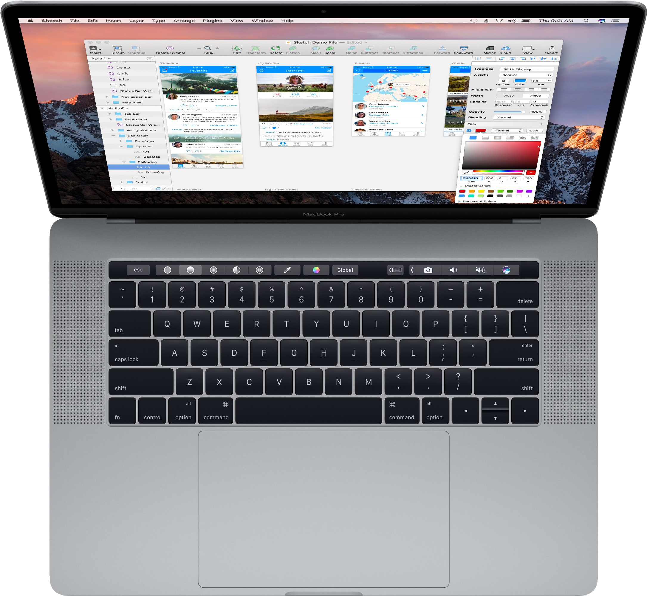 Mac Book Prowith Touch Bar Open PNG