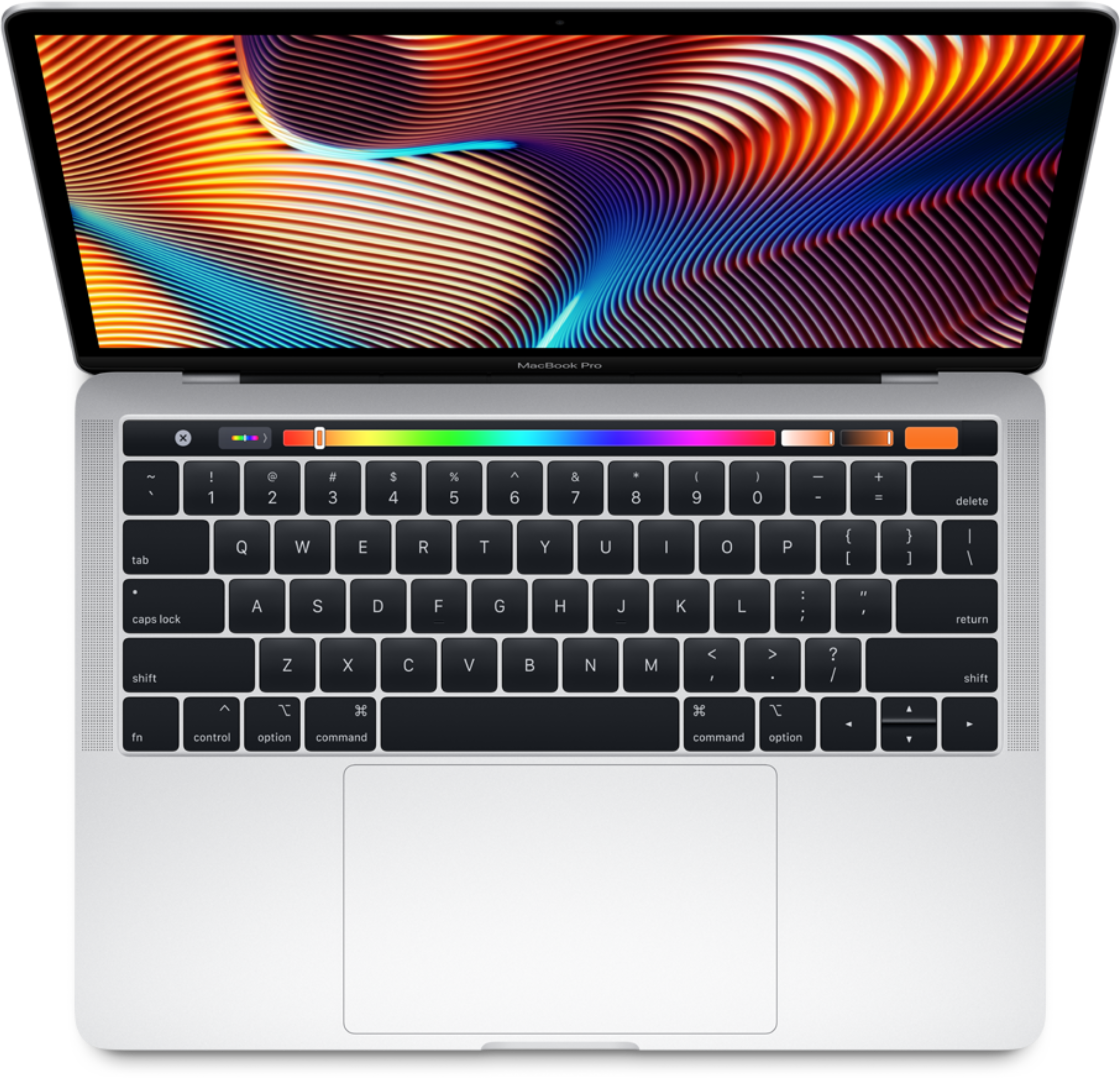 Mac Book Prowith Touch Bar Top View PNG