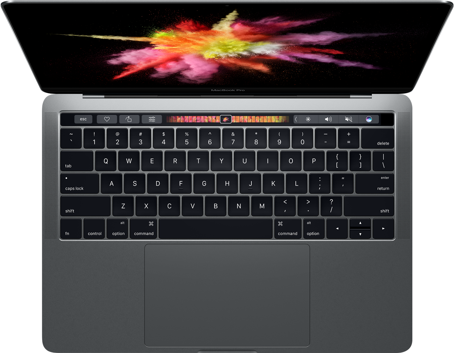 Mac Book Prowith Touch Bar Top View PNG