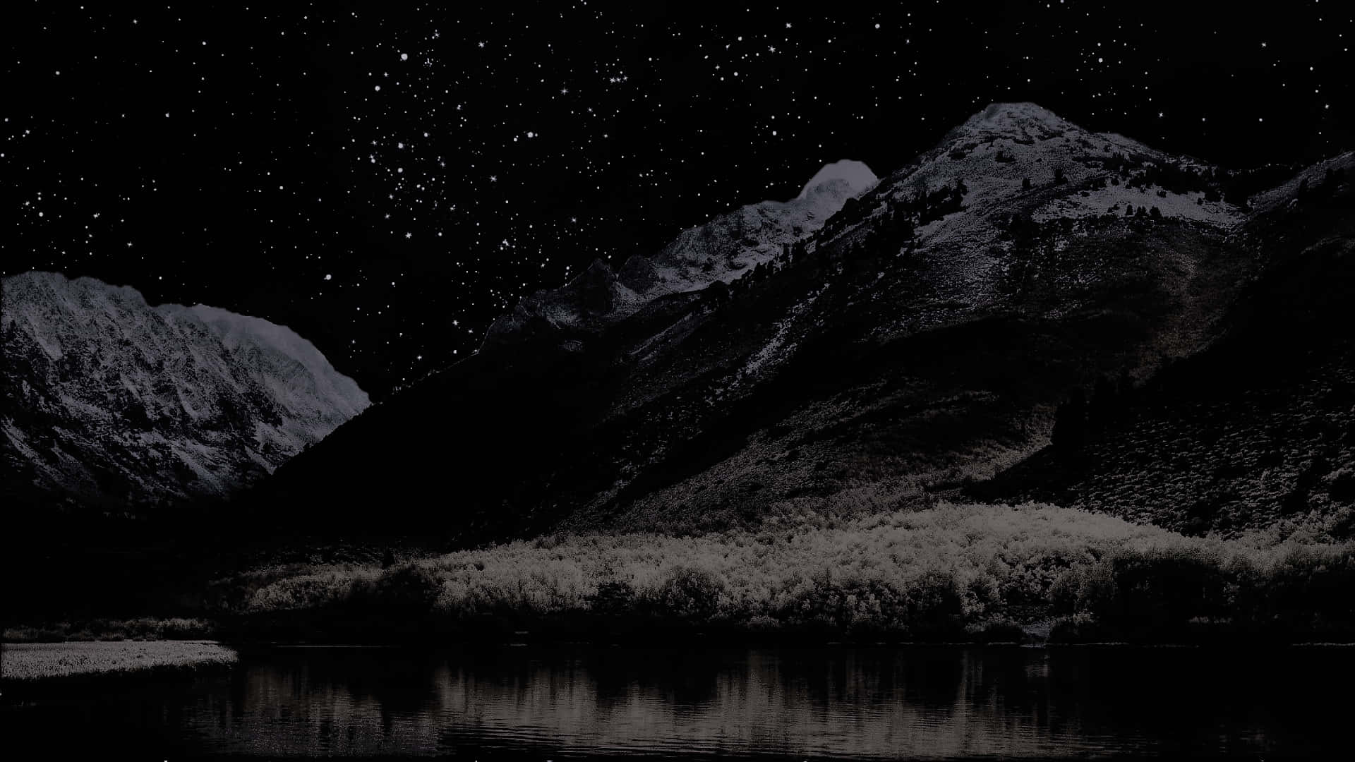 A Mountain Range With Stars In The Sky Wallpaper