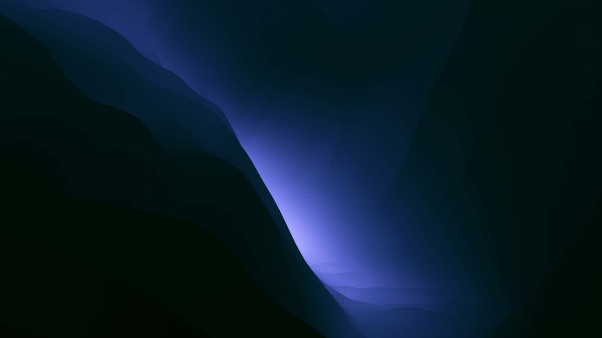 En blå lys skinner i en mørk grotte Wallpaper