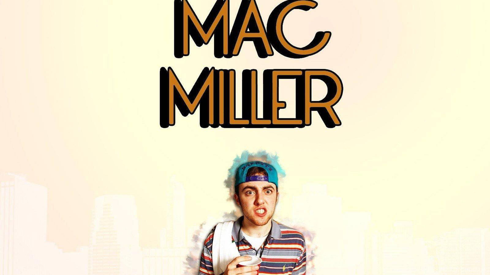 Mac Miller Gul Tapet Og Tekst Wallpaper