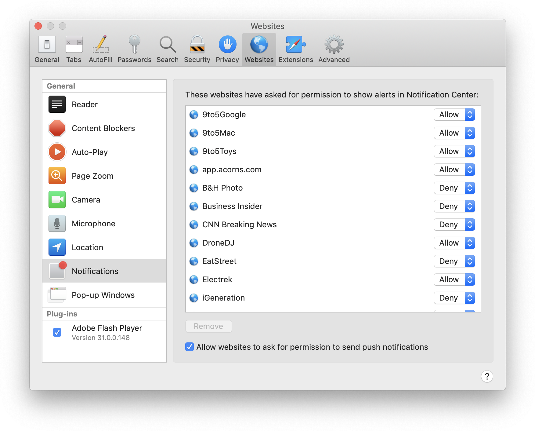 Mac Notifications Preferences Screen PNG