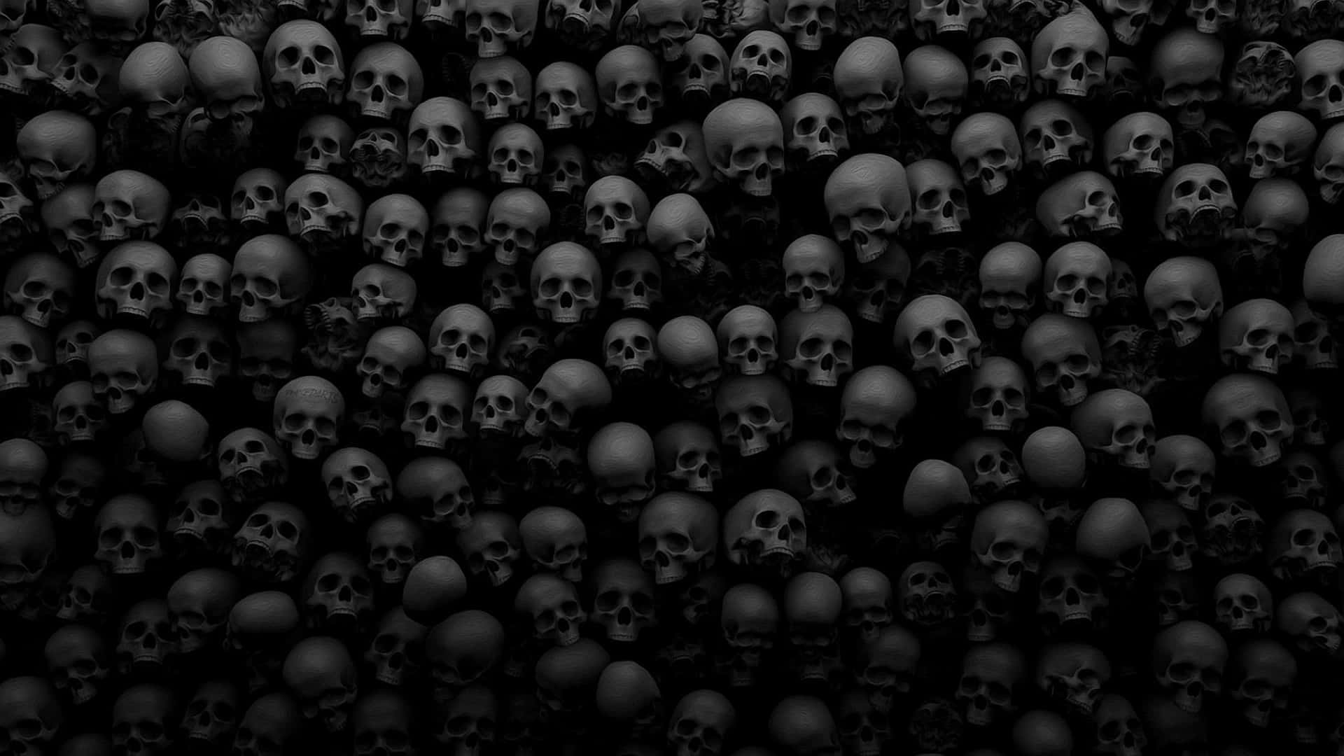 A Black Background With Many Skulls In It Wallpaper