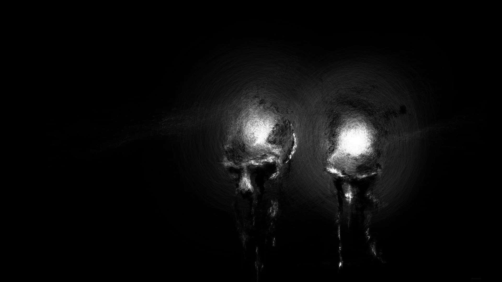 To lysestager i mørket med en sort baggrund Wallpaper
