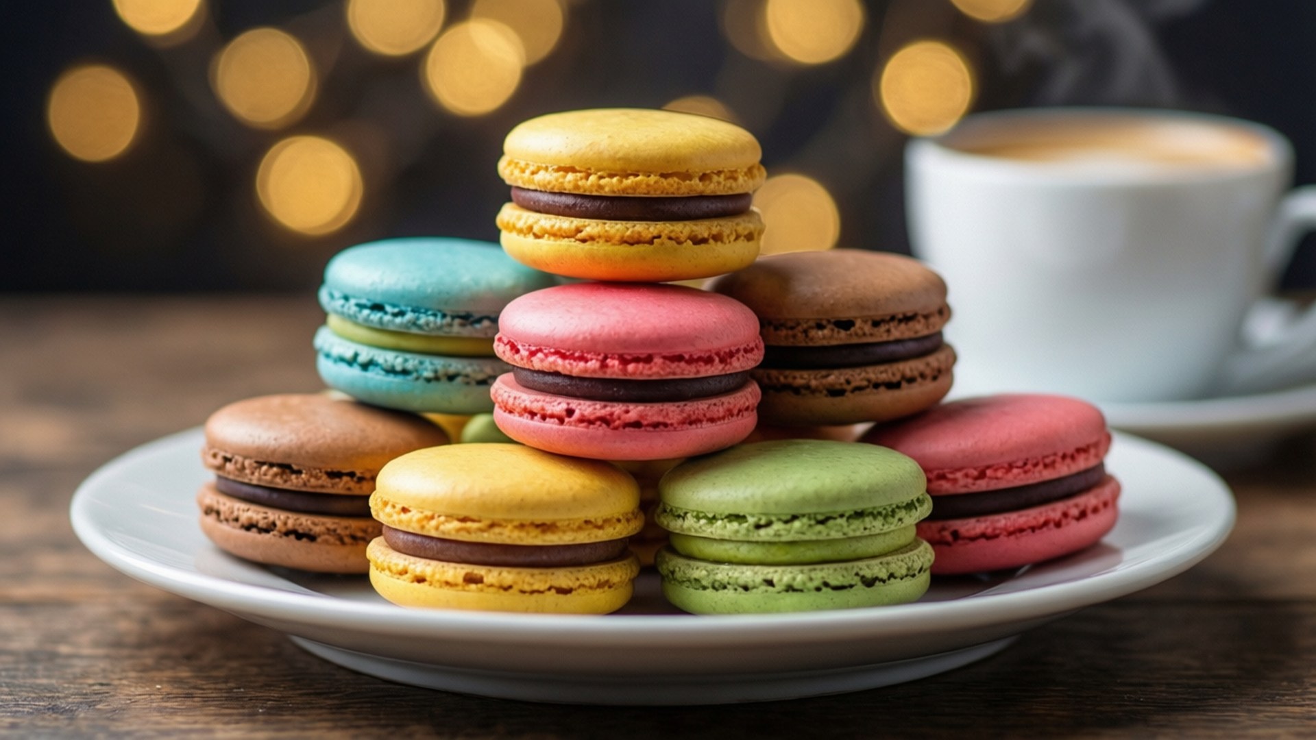 Macarons med kaffe Bakgrundsbilder