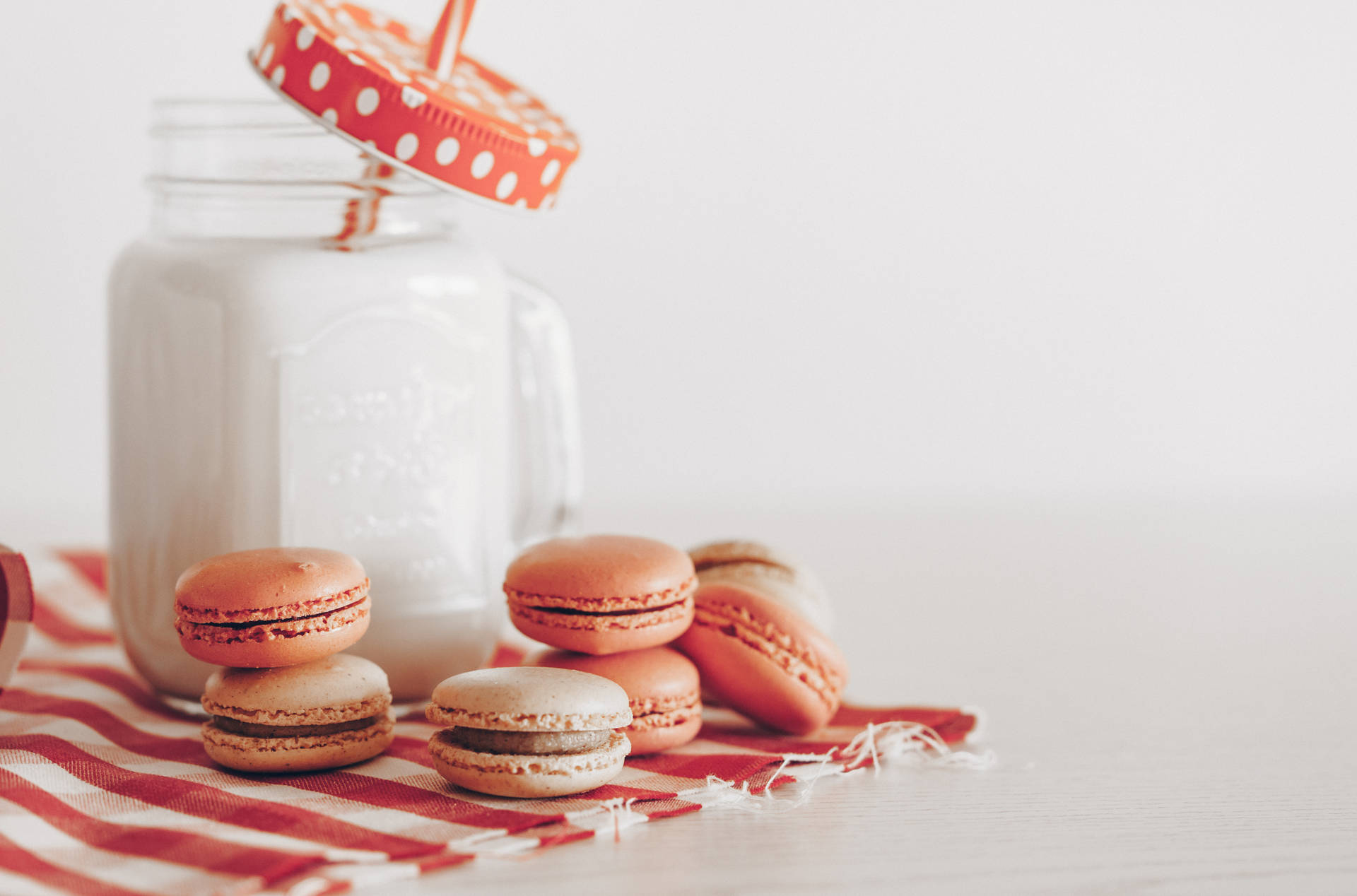 Macarons With Milk Pastels Aesthetic Computer Wallpaper