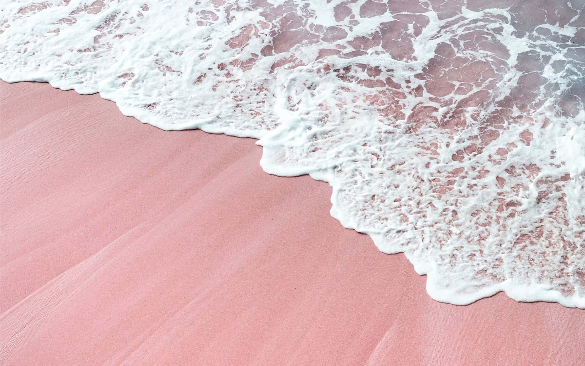 Einrosa Sandstrand Mit Wellen Und Rosa Sand