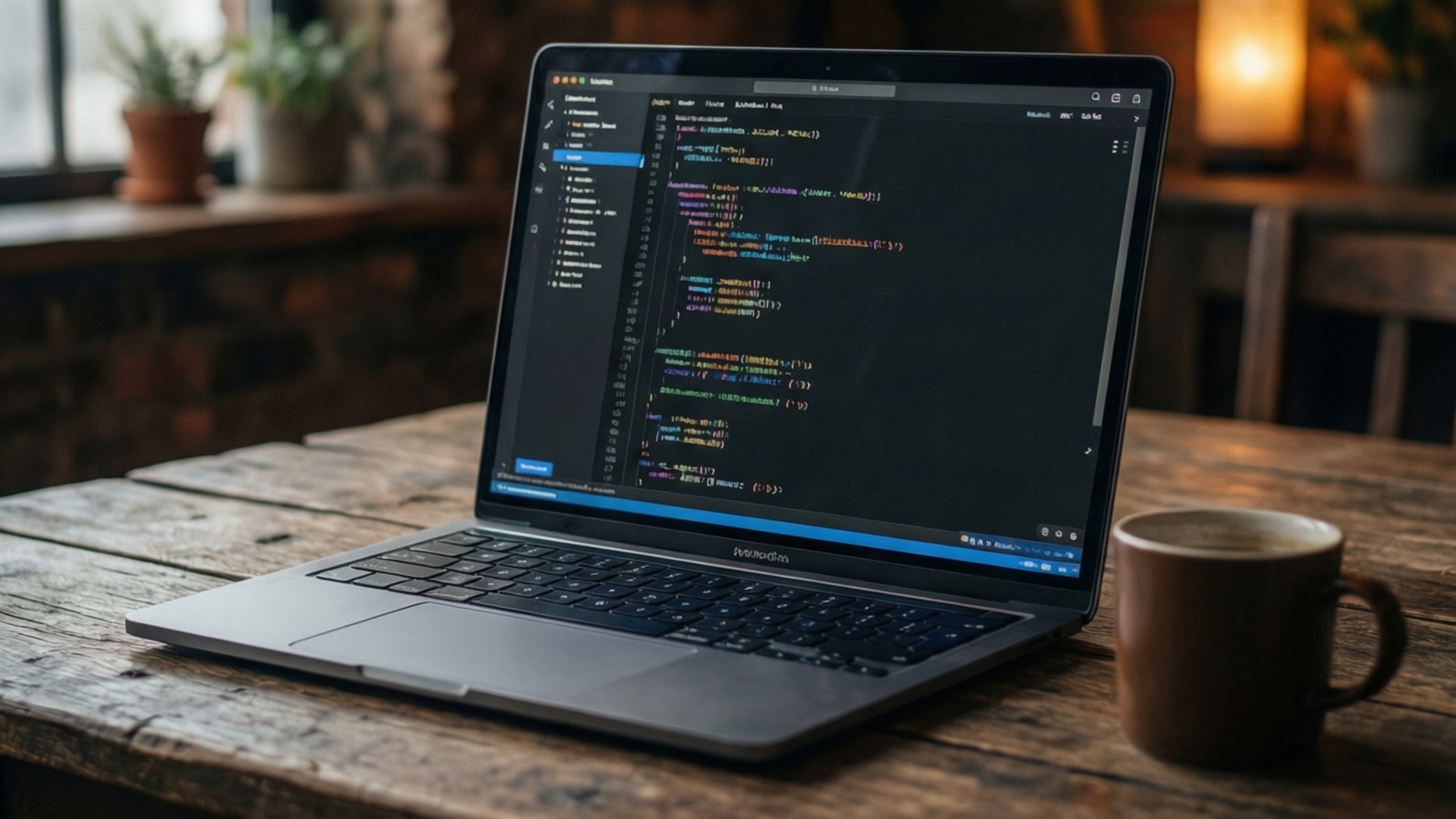 MacBook Coding Setup Wallpaper
