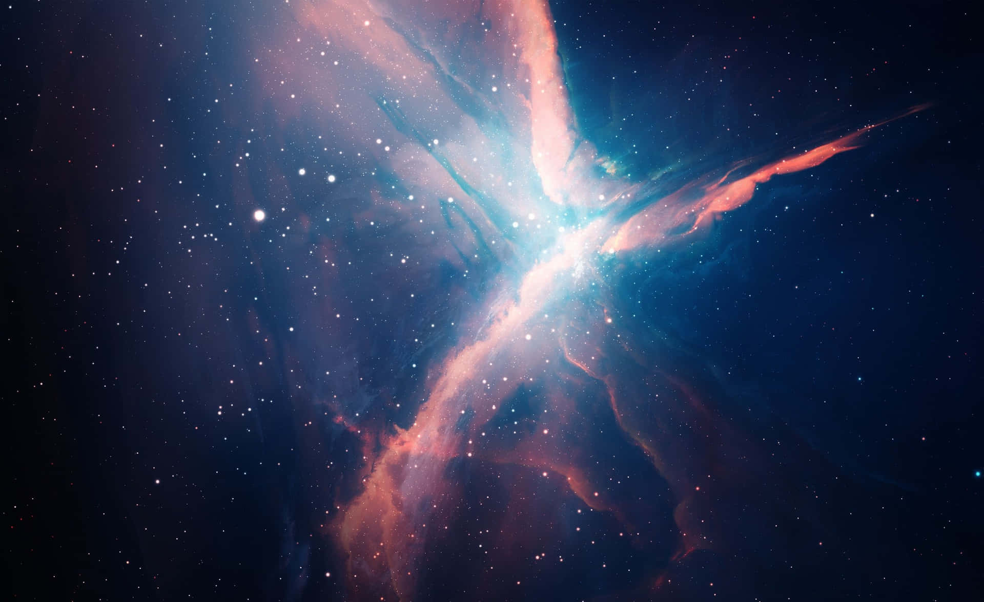 Macbookretina Con Una Nebulosa Roja. Fondo de pantalla