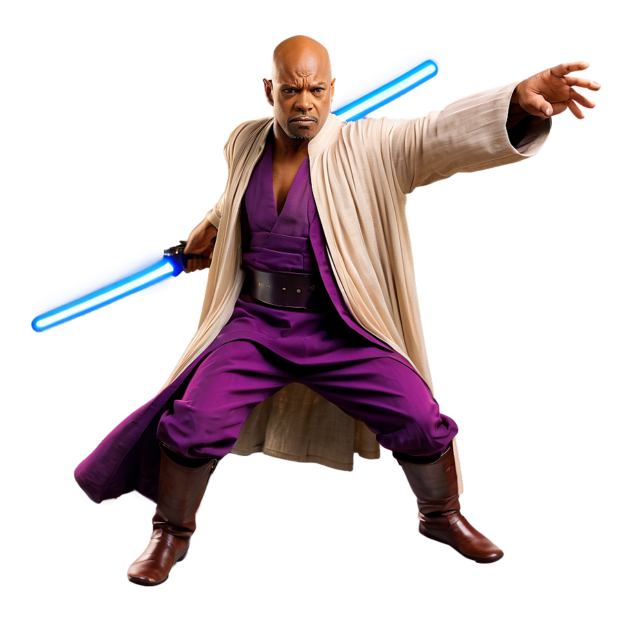 Mace Windu Action Pose Png 06242024 PNG