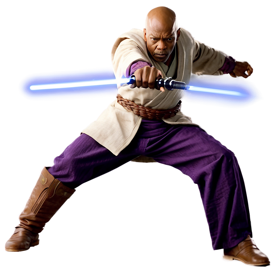 Mace Windu Battle Stance Png Yvn87 PNG