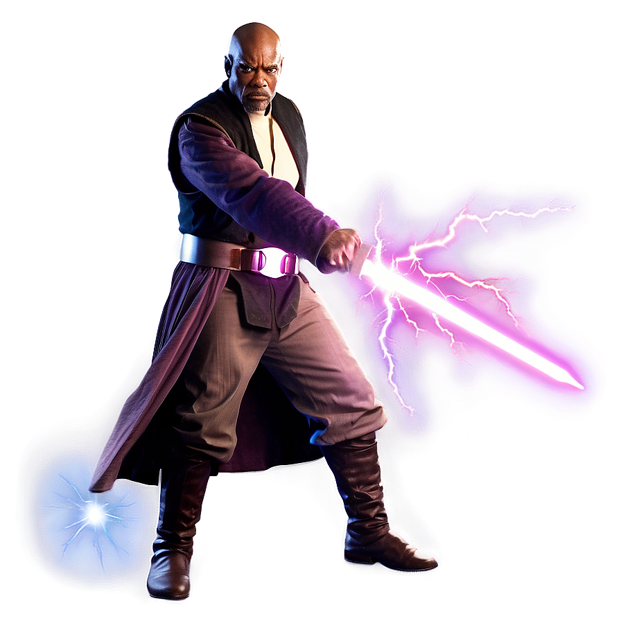 Download Mace Windu Force Lightning Png Ilh | Wallpapers.com