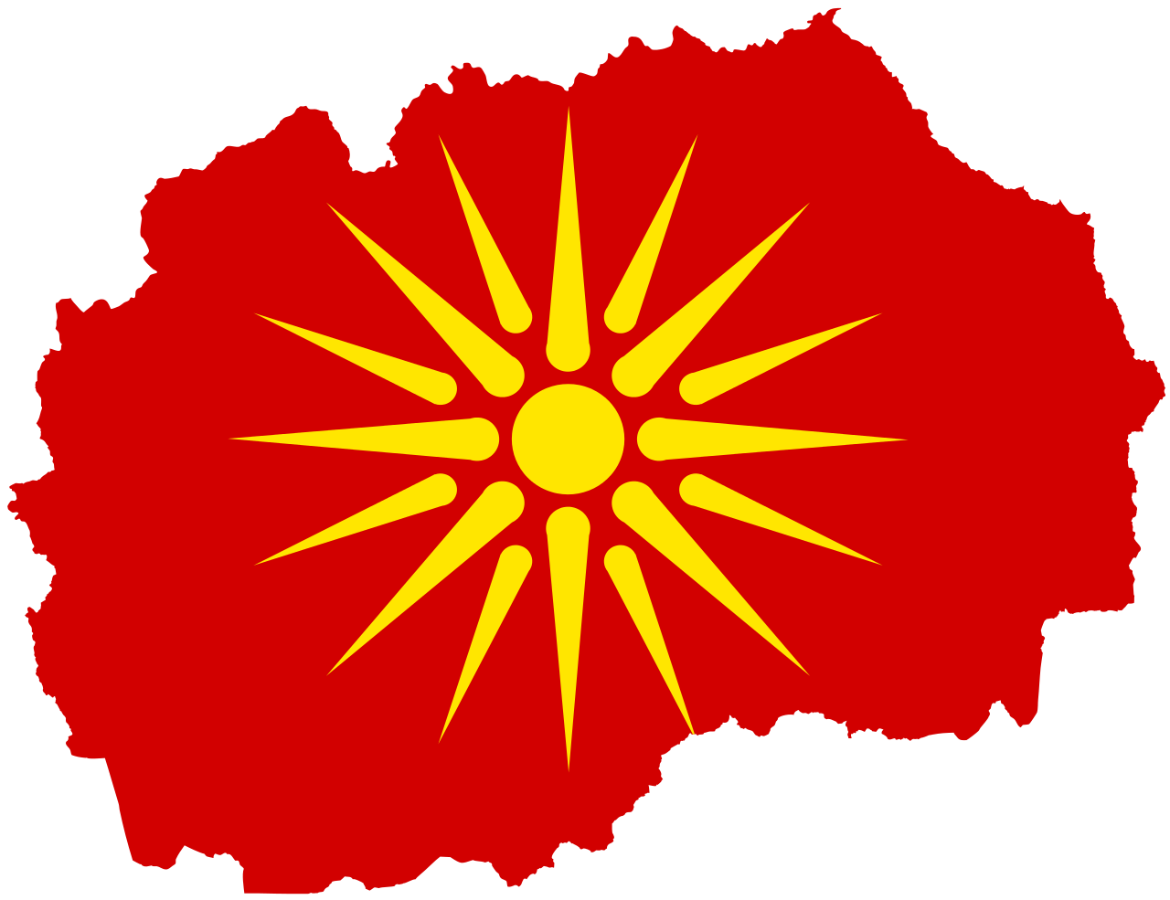 Macedonia Flag Map PNG