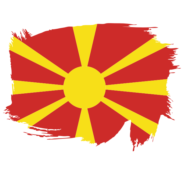 Macedonian Flag Brushstroke PNG